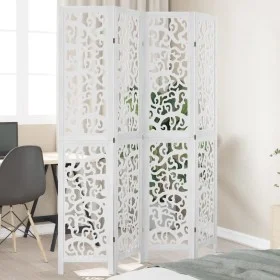 White Paulownia solid wood 4-panel dividing screen by vidaXL, Room dividers - Ref: Foro24-358739, Price: 116,24 €, Discount: %