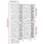 4-teilige Trennwand aus weißem Paulownia-Massivholz von vidaXL, Raumteiler - Ref: Foro24-358739, Preis: 118,45 €, Rabatt: %