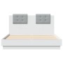 White engineered wood bed frame with headboard 140x190cm by vidaXL, Beds and slatted bases - Ref: Foro24-3209947, Price: 194,...