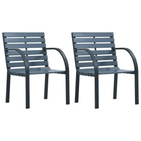 Garden chairs 2 units solid gray fir wood and steel by vidaXL, Banks - Ref: Foro24-319577, Price: 119,90 €, Discount: %