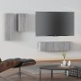Set de muebles para TV 4 pzas madera contrachapada gris Sonoma