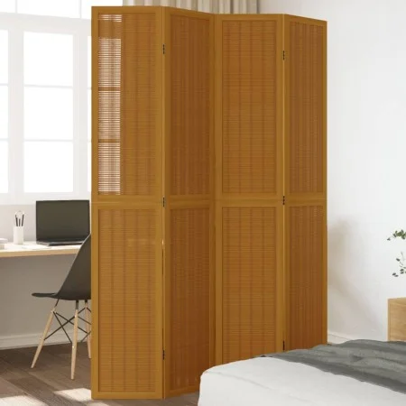 4-panel partition screen solid paulownia wood brown by vidaXL, Room dividers - Ref: Foro24-358820, Price: 129,14 €, Discount: %