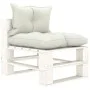 Central pallet sofa for garden made of wood with beige cushions by vidaXL, Outdoor sofas - Ref: Foro24-3052422, Price: 87,65 ...