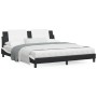 Bed frame with LED light PE leather black white 180x200 cm by vidaXL, Beds and slatted bases - Ref: Foro24-3214129, Price: 23...