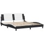 Bed frame with LED light PE leather black white 180x200 cm by vidaXL, Beds and slatted bases - Ref: Foro24-3214129, Price: 23...