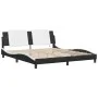 Bed frame with LED light PE leather black white 180x200 cm by vidaXL, Beds and slatted bases - Ref: Foro24-3214129, Price: 22...