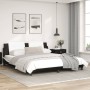 Estructura de cama con luz LED cuero PE negro blanco 180x200 cm de vidaXL, Camas y somieres - Ref: Foro24-3214129, Precio: 23...