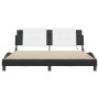 Bed frame with LED light PE leather black white 180x200 cm by vidaXL, Beds and slatted bases - Ref: Foro24-3214129, Price: 23...