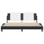 Bed frame with LED light PE leather black white 180x200 cm by vidaXL, Beds and slatted bases - Ref: Foro24-3214129, Price: 22...