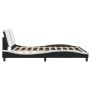 Bed frame with LED light PE leather black white 180x200 cm by vidaXL, Beds and slatted bases - Ref: Foro24-3214129, Price: 23...