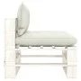 Central pallet sofa for garden made of wood with beige cushions by vidaXL, Outdoor sofas - Ref: Foro24-3052422, Price: 87,65 ...