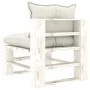 Central pallet sofa for garden made of wood with beige cushions by vidaXL, Outdoor sofas - Ref: Foro24-3052422, Price: 87,65 ...