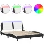 Bettgestell mit LED-Licht PE-Leder schwarz weiß 160x200 cm von vidaXL, Betten und Lattenroste - Ref: Foro24-3214122, Preis: 2...