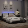Bed frame with LED light PE leather black white 160x200 cm by vidaXL, Beds and slatted bases - Ref: Foro24-3214122, Price: 21...
