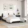 Bed frame with LED light PE leather black white 160x200 cm by vidaXL, Beds and slatted bases - Ref: Foro24-3214122, Price: 21...