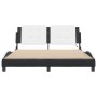 Bed frame with LED light PE leather black white 160x200 cm by vidaXL, Beds and slatted bases - Ref: Foro24-3214122, Price: 21...