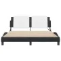 Estructura de cama con luz LED cuero PE negro blanco 160x200 cm de vidaXL, Camas y somieres - Ref: Foro24-3214122, Precio: 21...