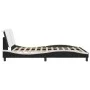Estructura de cama con luz LED cuero PE negro blanco 160x200 cm de vidaXL, Camas y somieres - Ref: Foro24-3214122, Precio: 21...