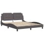 Bed frame with LED lights gray PE leather 160x200 cm by vidaXL, Beds and slatted bases - Ref: Foro24-3214120, Price: 219,64 €...