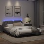 Bed frame with LED lights gray PE leather 160x200 cm by vidaXL, Beds and slatted bases - Ref: Foro24-3214120, Price: 219,64 €...