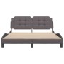 Bed frame with LED lights gray PE leather 160x200 cm by vidaXL, Beds and slatted bases - Ref: Foro24-3214120, Price: 219,64 €...