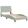 Light gray velvet bed frame with headboard 80x200 cm by vidaXL, Beds and slatted bases - Ref: Foro24-3207887, Price: 143,68 €...
