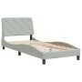 Light gray velvet bed frame with headboard 80x200 cm by vidaXL, Beds and slatted bases - Ref: Foro24-3207887, Price: 141,99 €...