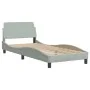 Light gray velvet bed frame with headboard 80x200 cm by vidaXL, Beds and slatted bases - Ref: Foro24-3207887, Price: 141,99 €...