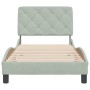 Light gray velvet bed frame with headboard 80x200 cm by vidaXL, Beds and slatted bases - Ref: Foro24-3207887, Price: 143,68 €...