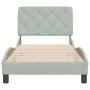 Light gray velvet bed frame with headboard 80x200 cm by vidaXL, Beds and slatted bases - Ref: Foro24-3207887, Price: 141,99 €...