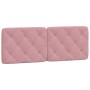 Estructura de cama con cabecero de terciopelo rosa 120x200 cm