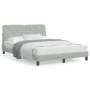 Estructura de cama con cabecero terciopelo gris claro 140x190cm de vidaXL, Camas y somieres - Ref: Foro24-3207923, Precio: 18...