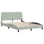 Estructura de cama con cabecero terciopelo gris claro 140x190cm de vidaXL, Camas y somieres - Ref: Foro24-3207923, Precio: 18...