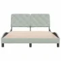 Estructura de cama con cabecero terciopelo gris claro 140x190cm de vidaXL, Camas y somieres - Ref: Foro24-3207923, Precio: 18...