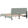 Bettgestell mit hellgrauem Samtkopfteil 140x190cm von vidaXL, Betten und Lattenroste - Ref: Foro24-3207923, Preis: 185,29 €, ...
