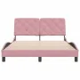 Estructura de cama con cabecero de terciopelo rosa 140x200 cm de vidaXL, Camas y somieres - Ref: Foro24-3207928, Precio: 230,...