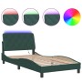 Bettgestell mit LED-Beleuchtung, dunkelgrüner Samt, 100 x 200 cm von vidaXL, Betten und Lattenroste - Ref: Foro24-3213840, Pr...