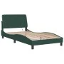 Estructura de cama luces LED terciopelo verde oscuro 100x200 cm de vidaXL, Camas y somieres - Ref: Foro24-3213840, Precio: 14...