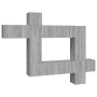 Set de muebles para TV 10 pzas madera contrachapada gris Sonoma