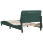 Estructura de cama luces LED terciopelo verde oscuro 100x200 cm de vidaXL, Camas y somieres - Ref: Foro24-3213840, Precio: 14...