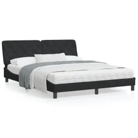 Black velvet bed frame with LED lights 160x200 cm by vidaXL, Beds and slatted bases - Ref: Foro24-3213863, Price: 238,22 €, D...