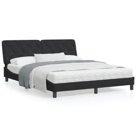 Estructura de cama con luces LED terciopelo negro 160x200 cm de vidaXL, Camas y somieres - Ref: Foro24-3213863, Precio: 239,5...