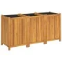 Planter with solid acacia wood lining 150x50x75 cm by vidaXL, Pots and planters - Ref: Foro24-366446, Price: 210,96 €, Discou...