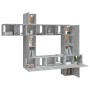 Set de muebles para TV 10 pzas madera contrachapada gris Sonoma