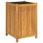 Jardinera con forro madera maciza de acacia 50x50x75 cm de vidaXL, Maceteros y jardineras - Ref: Foro24-366444, Precio: 104,4...