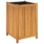 Jardinera con forro madera maciza de acacia 50x50x75 cm de vidaXL, Maceteros y jardineras - Ref: Foro24-366444, Precio: 104,4...