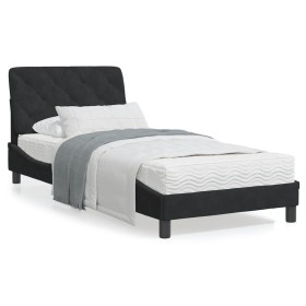 Cama con colchón terciopelo negro 90x190 cm de vidaXL, Camas y somieres - Ref: Foro24-3208630, Precio: 257,14 €, Descuento: %