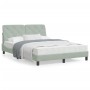 Bed with light gray velvet mattress 140x200 cm by vidaXL, Beds and slatted bases - Ref: Foro24-3208658, Price: 380,81 €, Disc...
