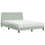 Bed with light gray velvet mattress 140x200 cm by vidaXL, Beds and slatted bases - Ref: Foro24-3208658, Price: 380,81 €, Disc...