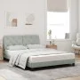 Bett mit hellgrauer Samtmatratze 140x200 cm von vidaXL, Betten und Lattenroste - Ref: Foro24-3208658, Preis: 375,69 €, Rabatt: %